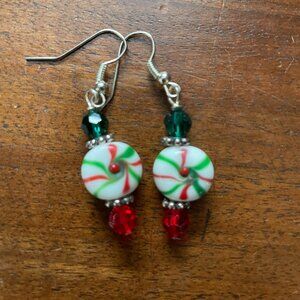 Bundle 3 for $12.  Glass Christmas Candy Earrings